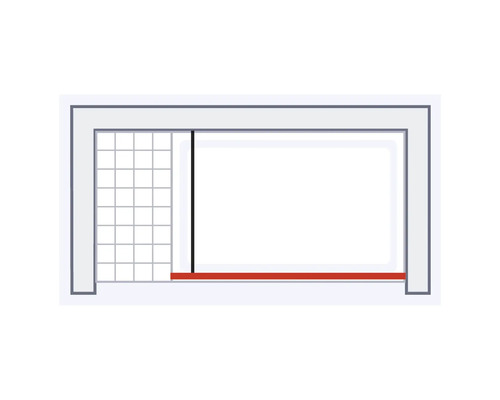 Walk-in SCHULTE ExpressPlus Alexa Style 2.0 90 cm profiel wit glasdecor vloerbeslaand vuilafstotend glascoating omkeerbaar