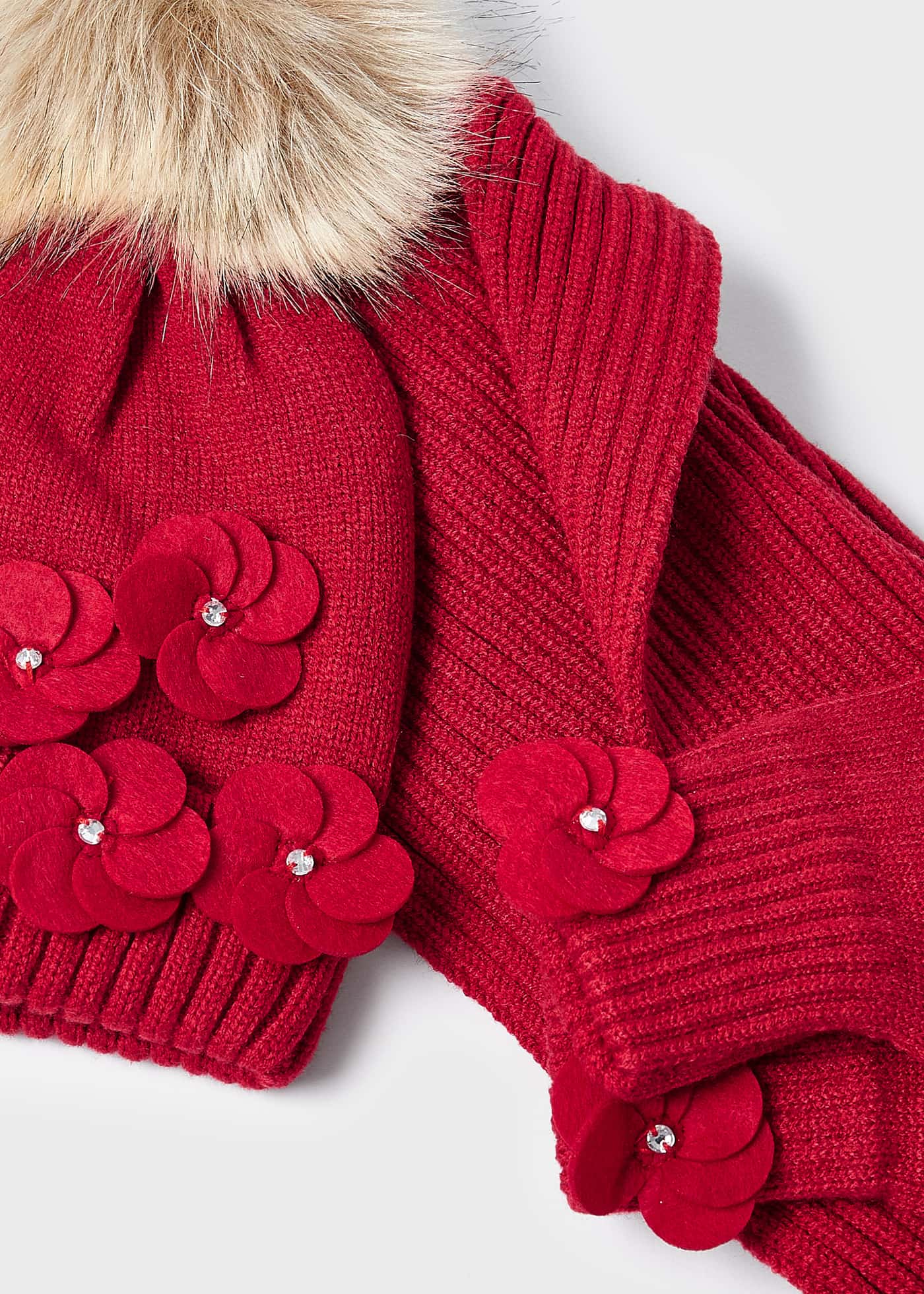 Conjunto de tricô de 3 peças para meninas