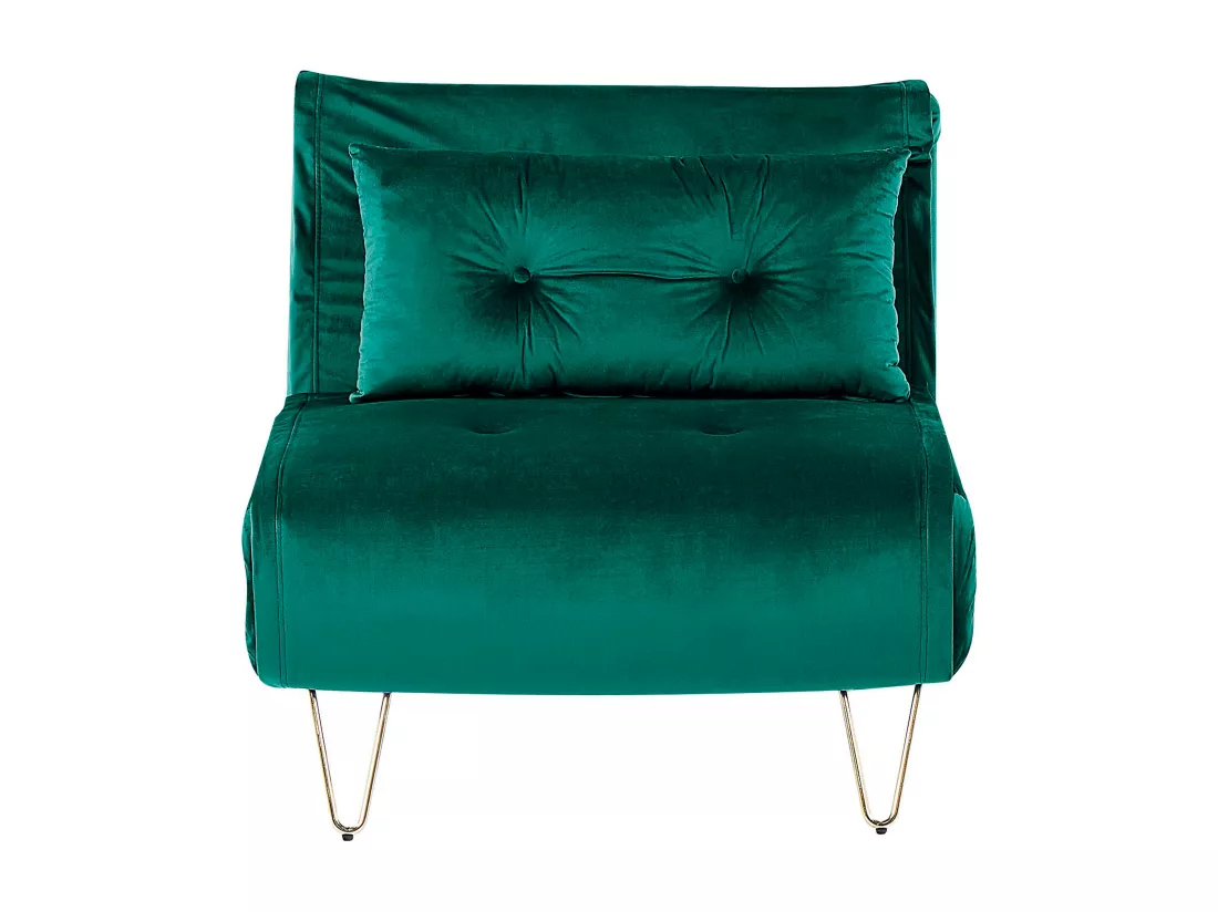 Banquette convertible 1 place en velours vert foncé VESTFOLD