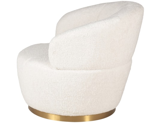 CONCEPT1 - Fauteuil Venus pivotant ivoire effet laine bouclette