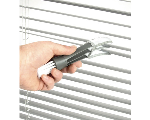 Multifunctionele reiniger voor jaloezieën, radiatoren, autoventilatieopeningen, grijs/wit, 17,5 x 3 x 3,5 cm
