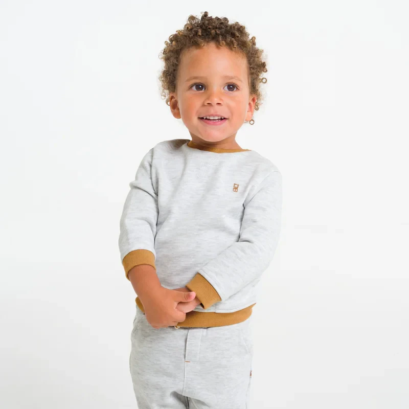 Sweat maille molleton (lot de 2) bébé garçon Gris ou noir