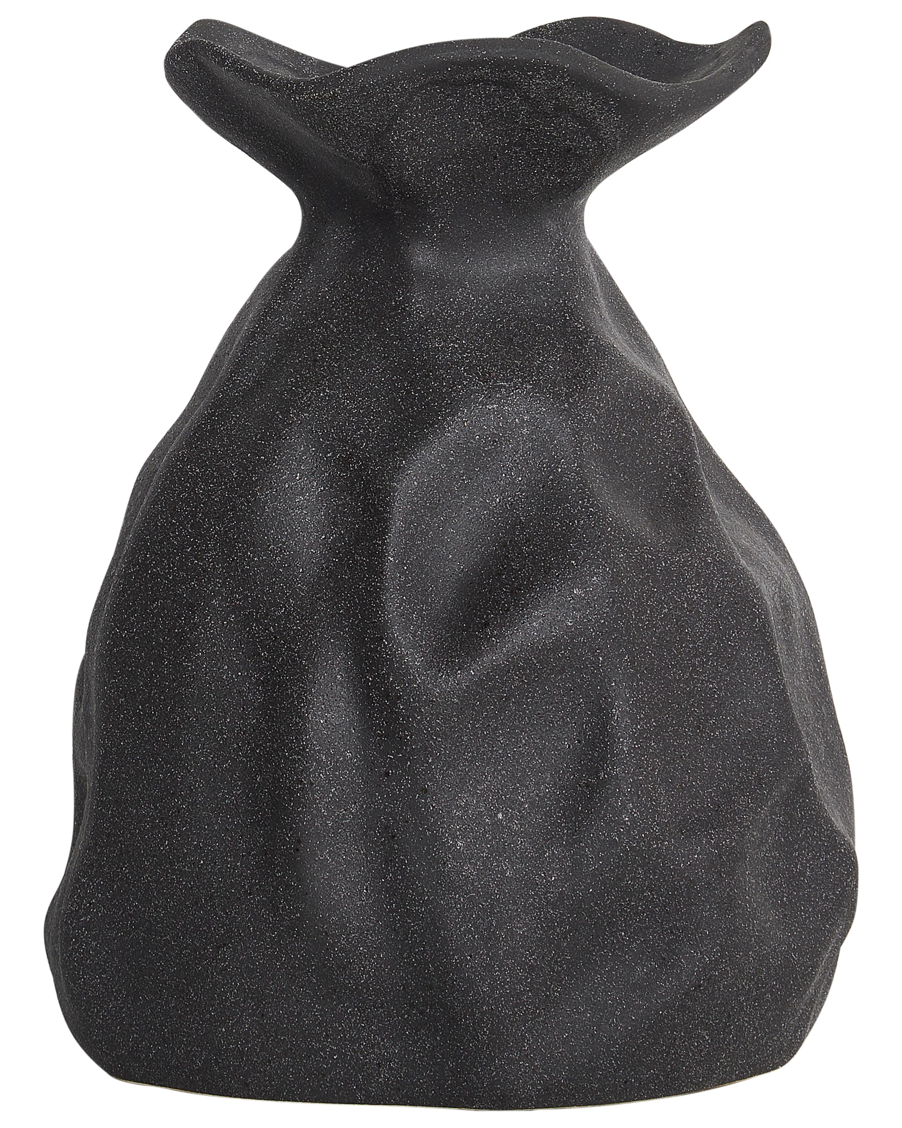 Bloemenvaas COONTAIL Steengoed 31 cm Zwart