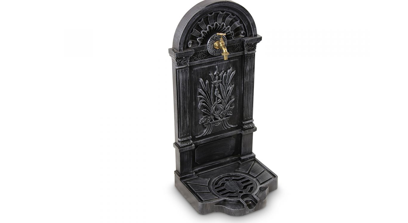 Fontaine de jardin aluminium gris 39x33x73cm
