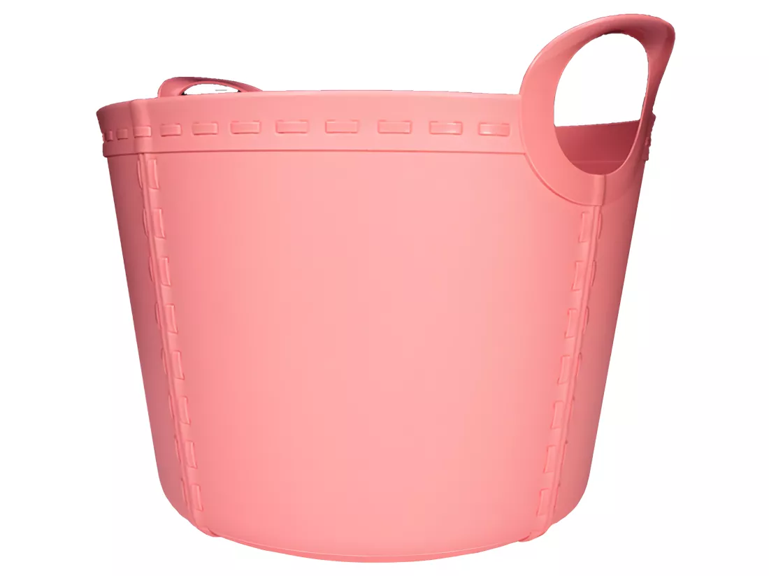 panier artisanal petit 15l rose 40x32x28
