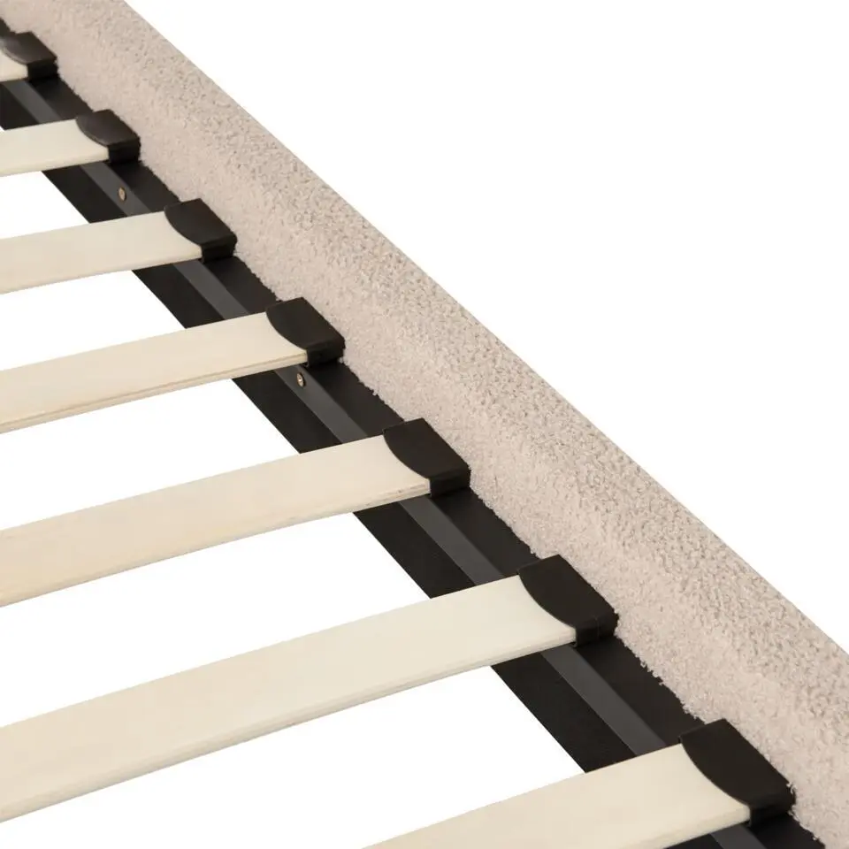 DANNEMOIS - Tweepersoonsbed - Taupe - 140x200 cm - Bouclé