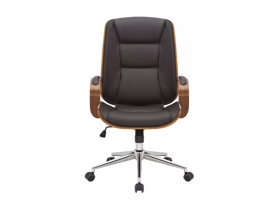 Chaise de bureau - Similicuir & Antique clair - Noyer / Marron - Yankton