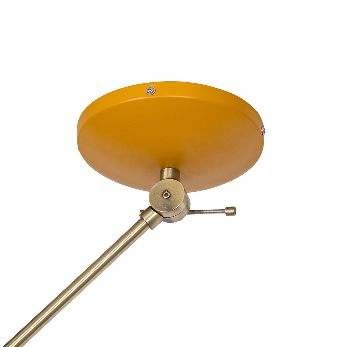 Retro plafondlamp geel met brons - Milou