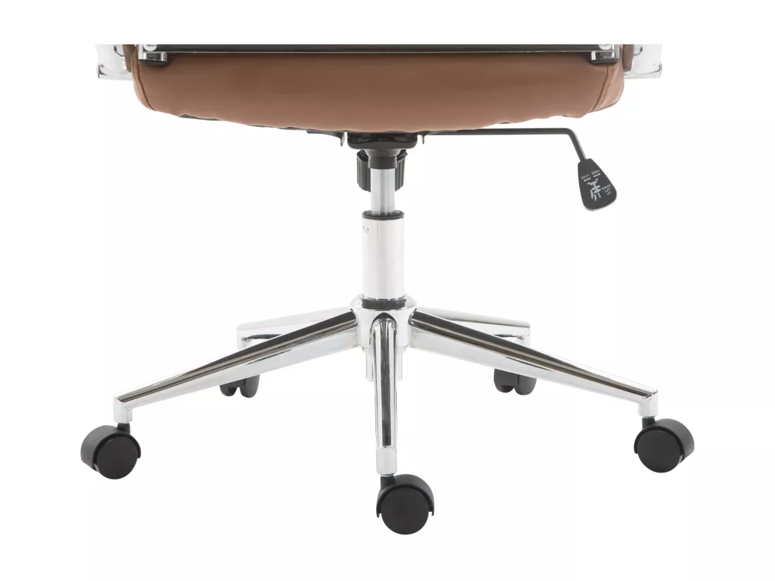Chaise de bureau - Similicuir & Noyer - Marron clair - Kolumbus