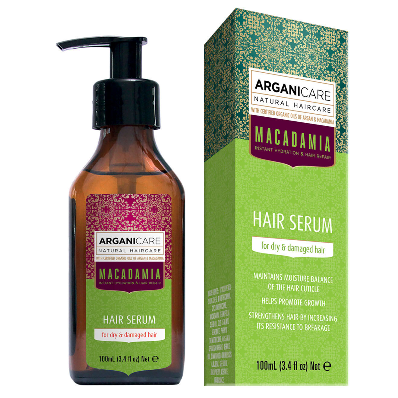 Arganicare Sérum réparateur Argan & Macadamia cheveux secs et abîmés -  100 ml