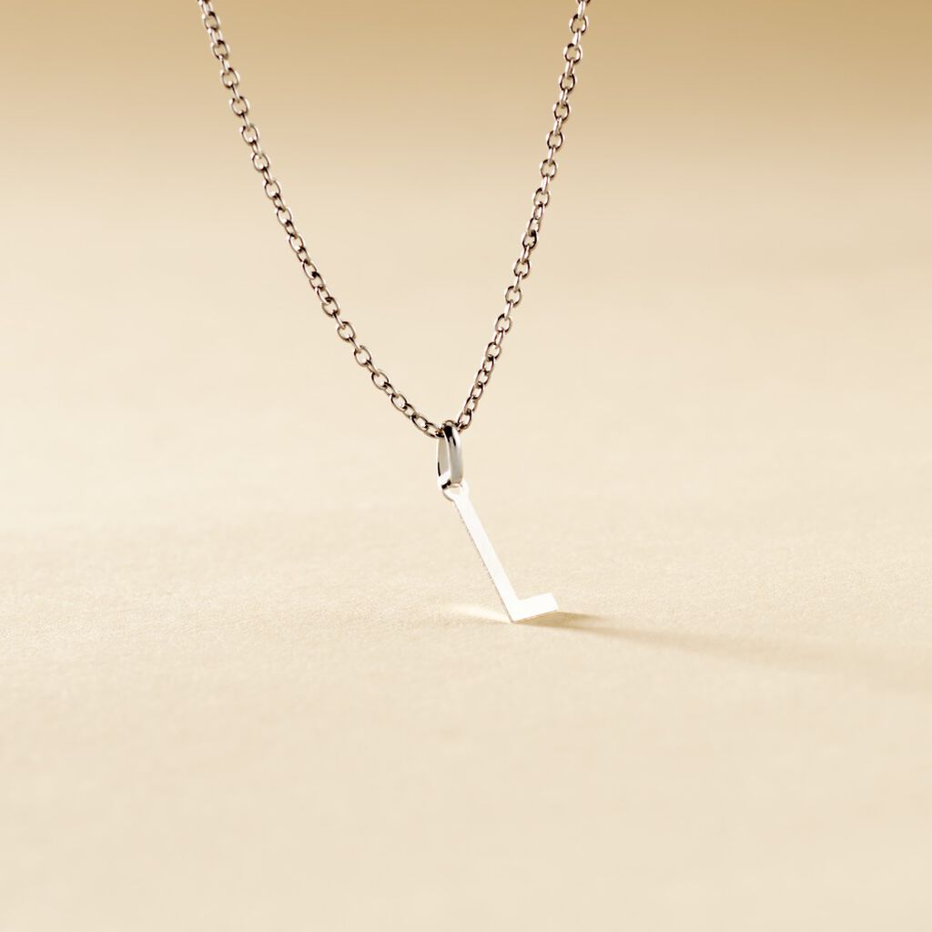 Pendentif Ionia Lettre Or Blanc