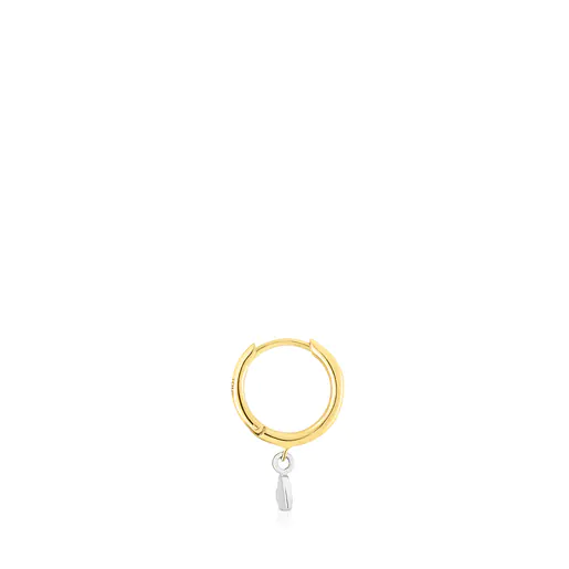 Brinco de argola dourado básico com motivo de coração