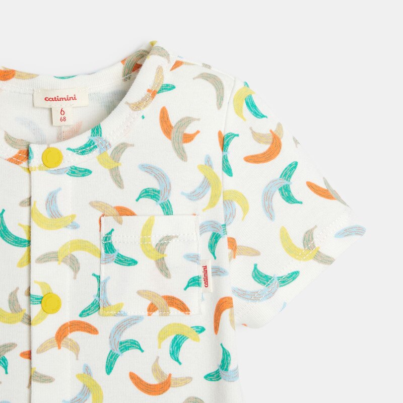 Combishort bébé à motifs bananes blanc Catimini Blanc