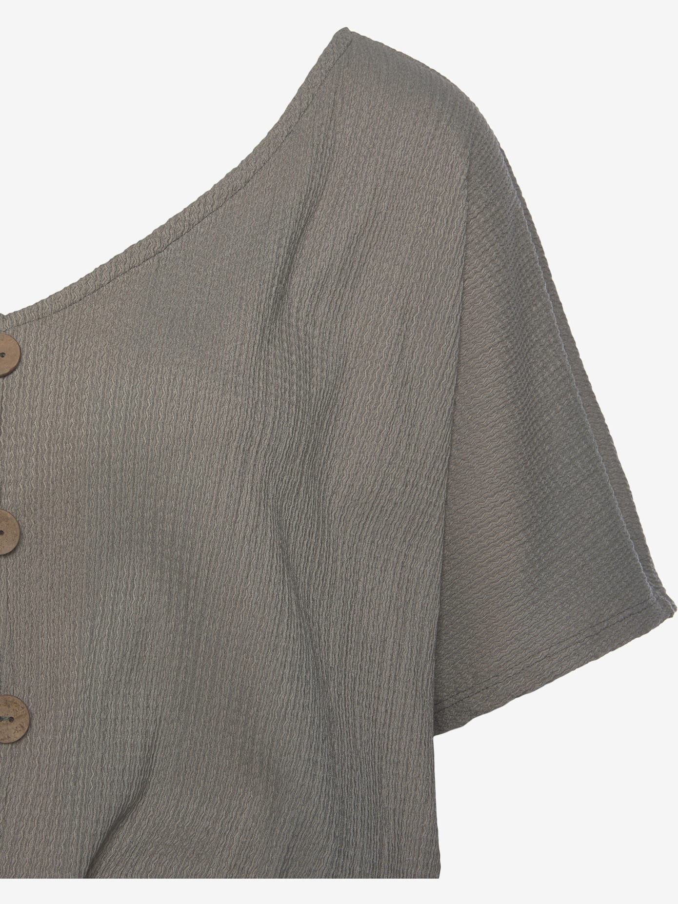 T-shirt en v fausse patte de boutonnage devant