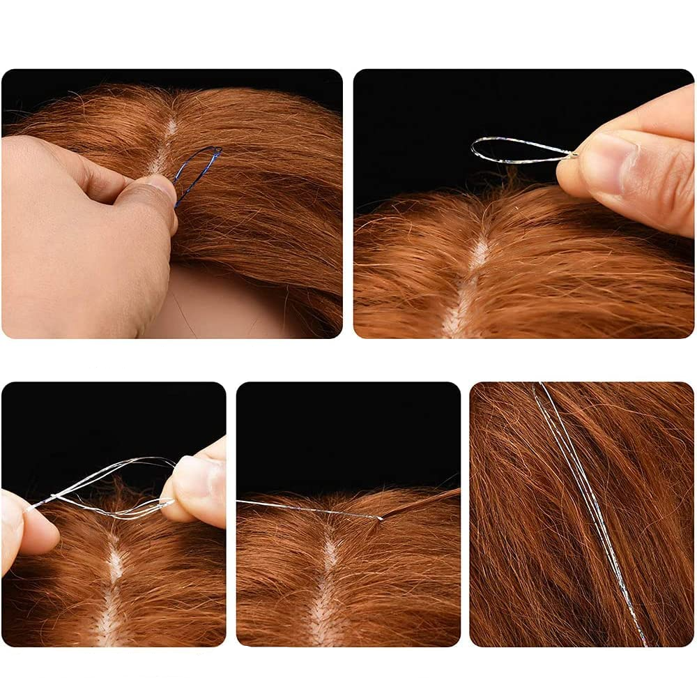 (90cm) Lametta Haar Strähnen Glitzer Haarverlängerung Hair Tinsel - Gold