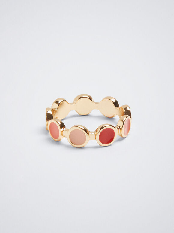Anel de esmalte - Coral