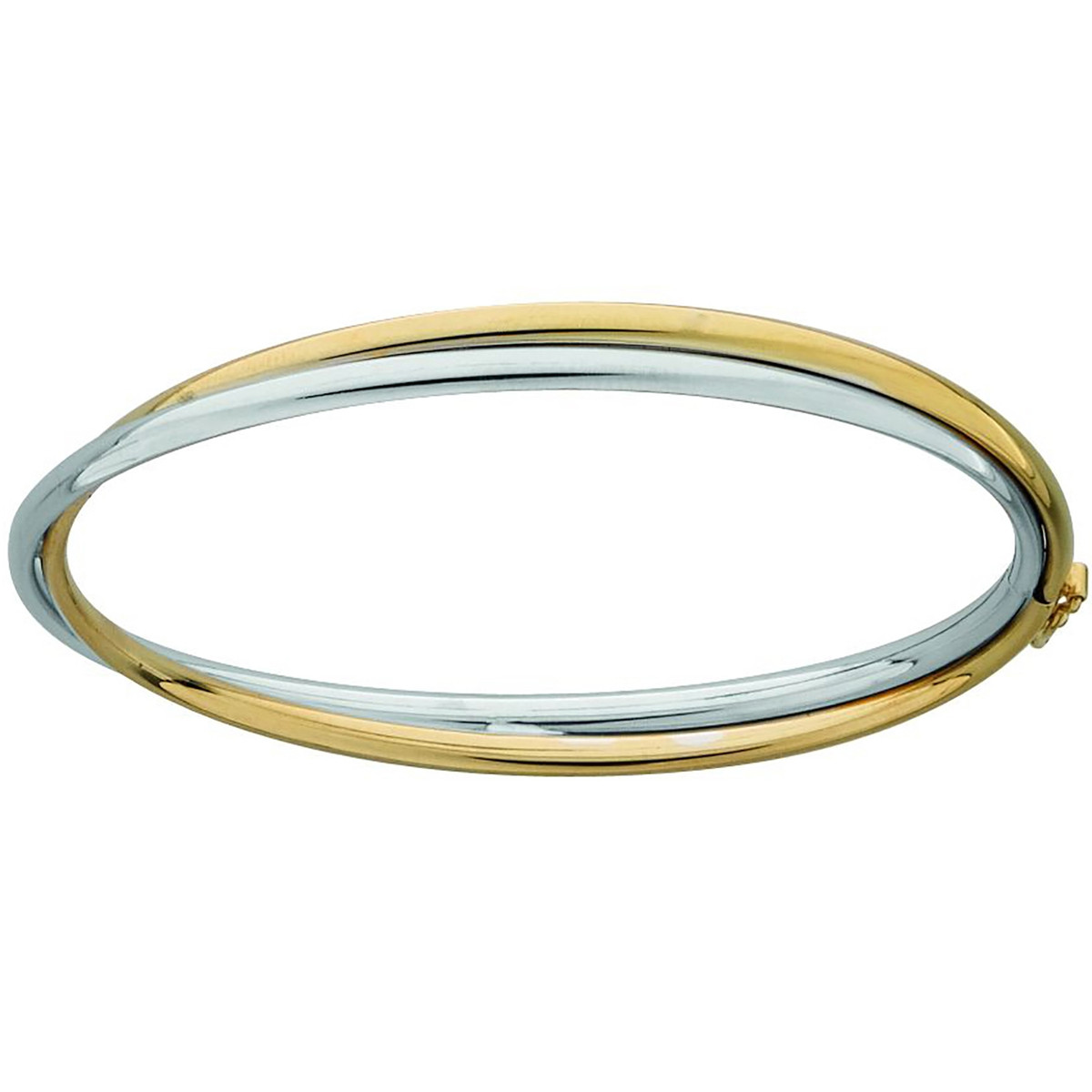 Bracelet jonc Brillaxis bicolore or 9 carats