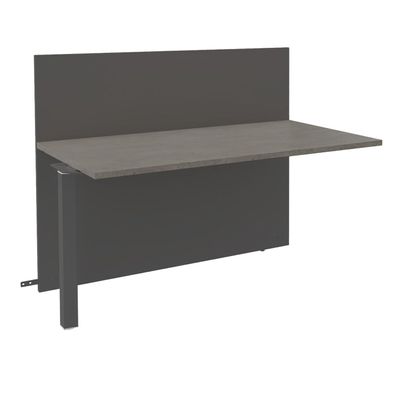 Banque d'accueil Module suivant haut OLA - L120 x H112 x P82,5 cm - structure carbone, plateau chêne gris