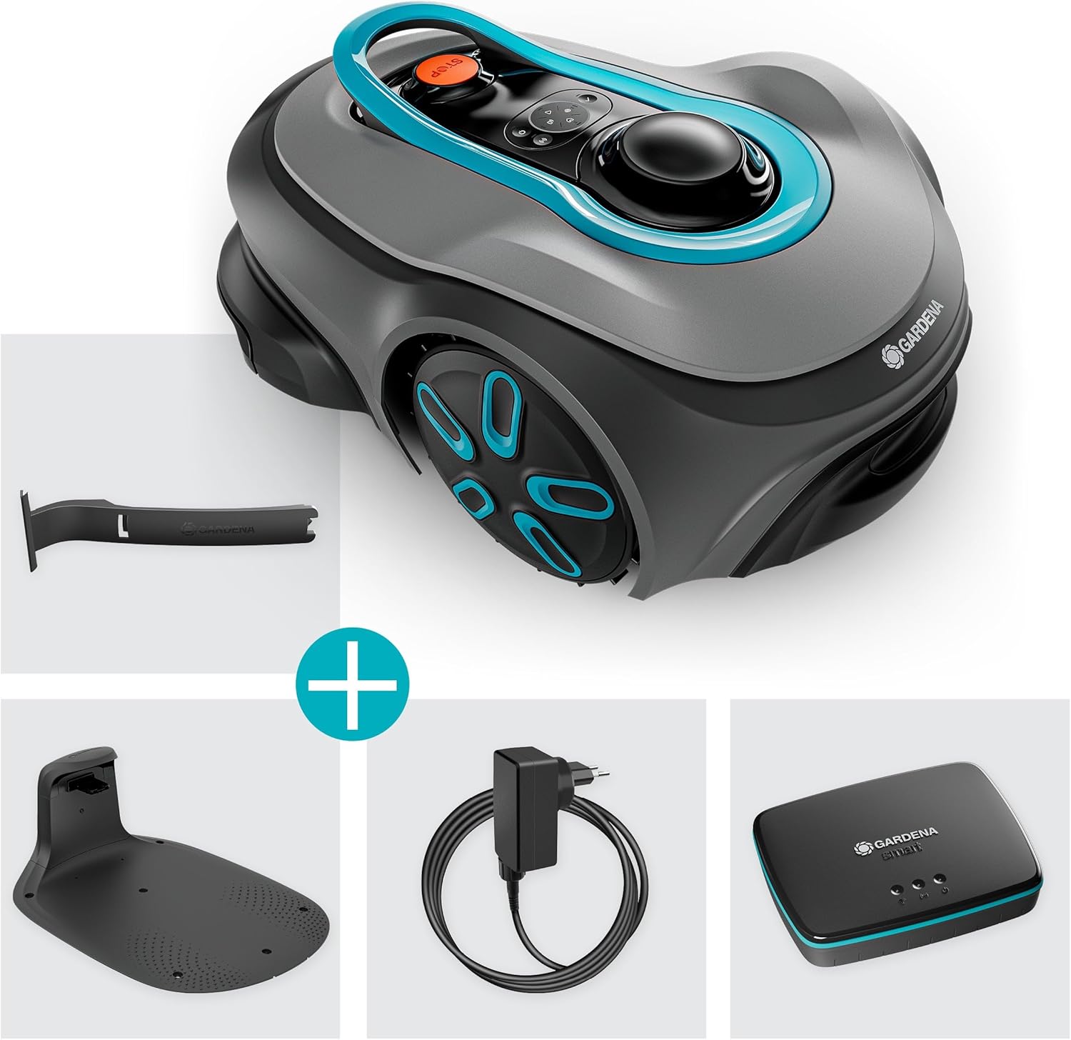 Gardena smart SILENO Free Set 800 m² Mähroboter, kabellos, für Rasenflächen bis 800 m², LONA Intelligence, ohne Begrenzungskabel, leiser Betrieb, intelligenter Mäher mit App Steuerung (19922-20)