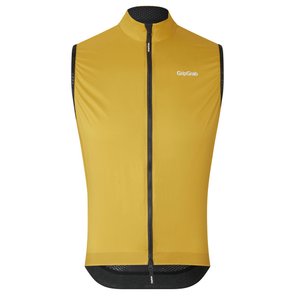 GripGrab PACR vindtæt cykelvest Mustard Yellow herre