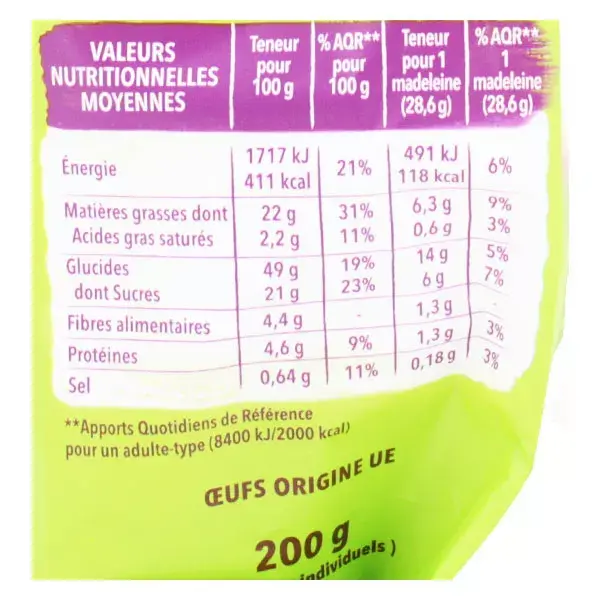 Madeleines sem glúten Gerblé 210g