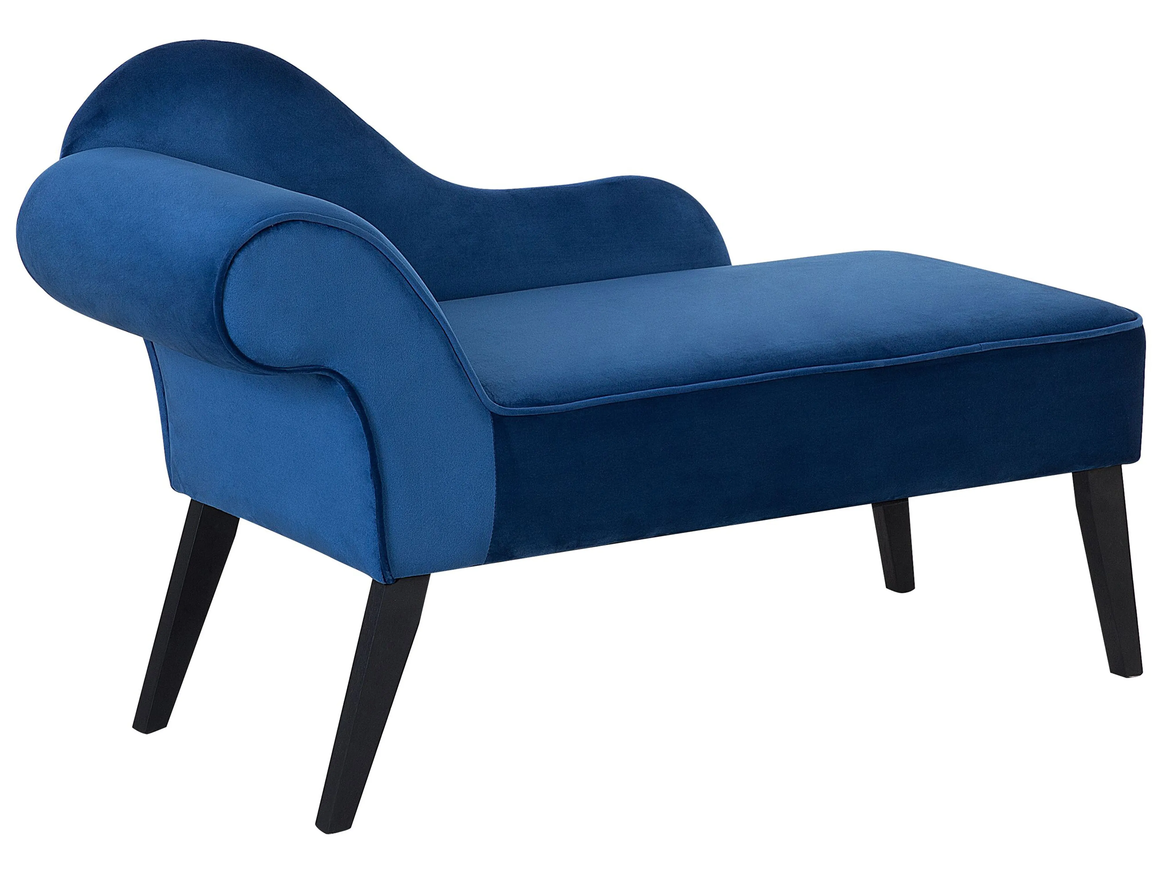 Linkszijdige chaise longue BIARRITZ Fluweel Marineblauw