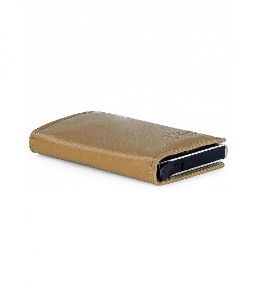 Porta-cartões Lois em couro marrom 202052 - 10,5 x 6,5 x 1,5 cm -