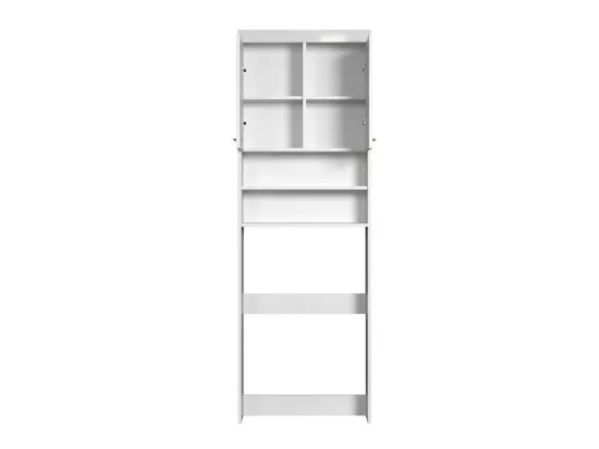 Meuble de rangement spécial de machine à laver ou WC coloris blanc brillant, blanc mat