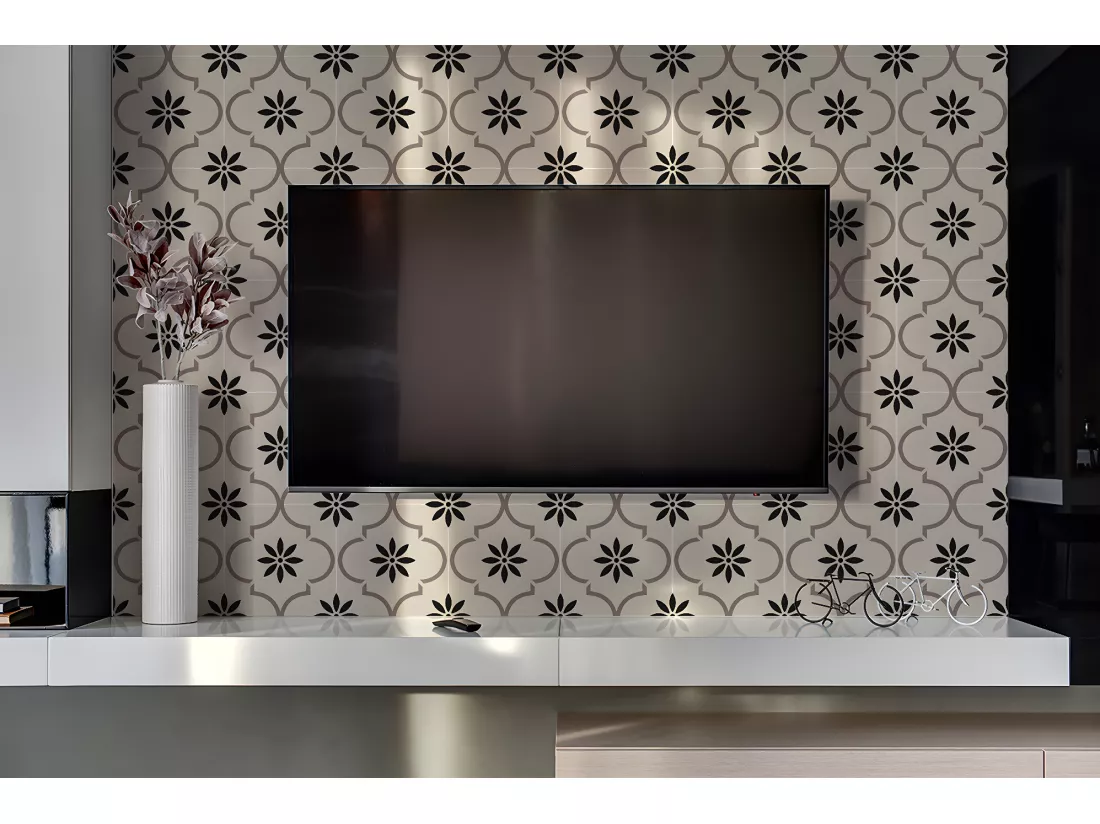 Panneaux muraux en vinyle, Planches en vinyle adhésives - 100x50 cm - Motif floral arabe