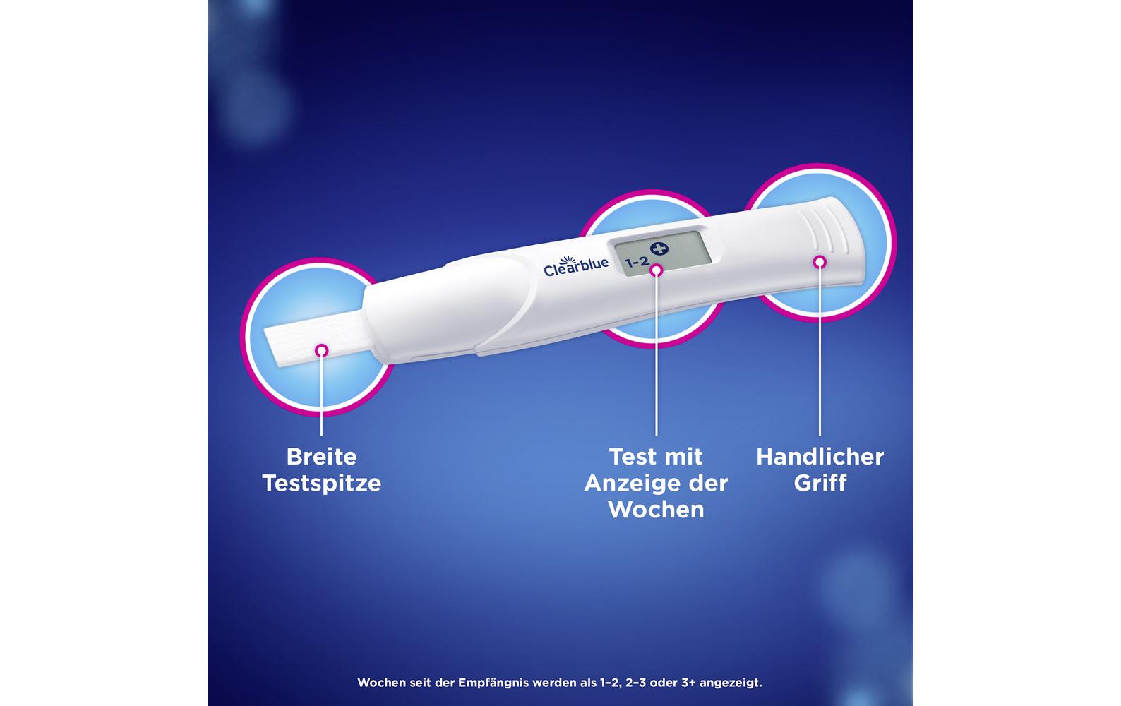 Schwangerschaftstest mit WochenbestimmungTest mit Anzeige der Wochen