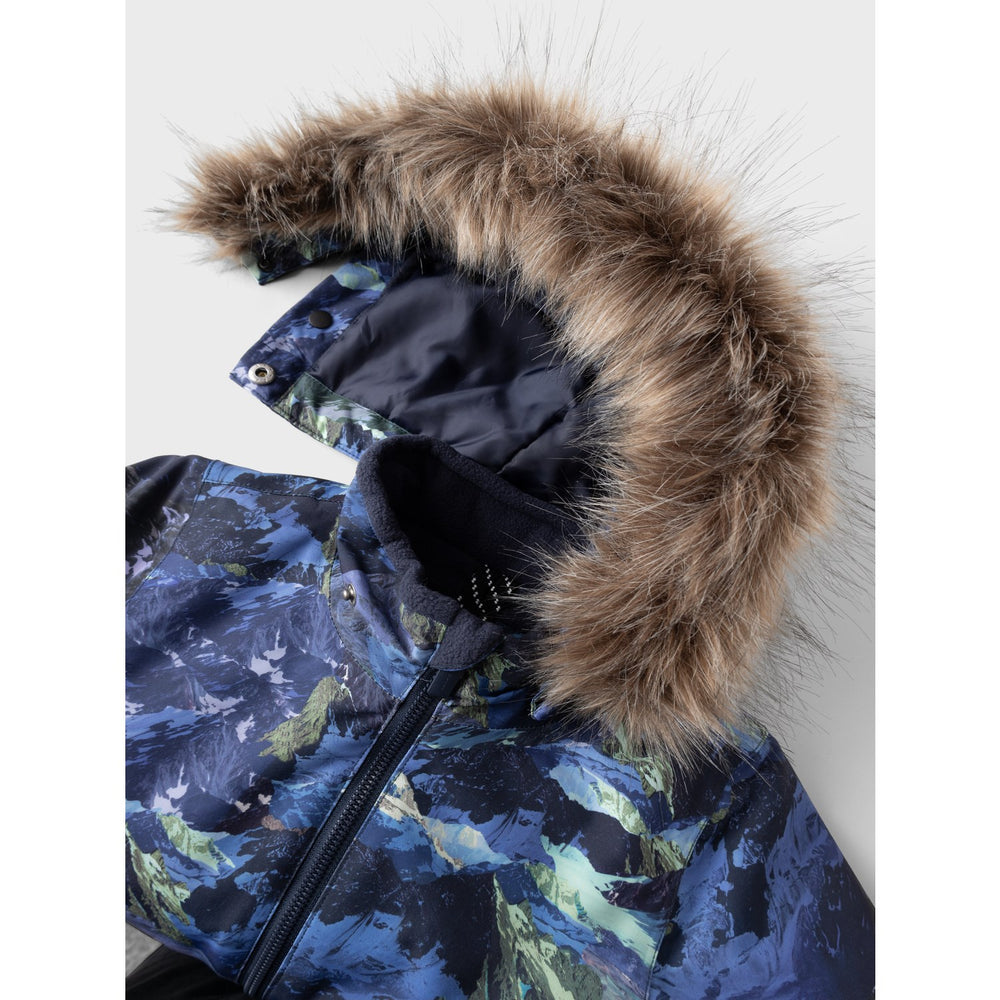 Køb Name It Dark Sapphire Landscape Snow10 Flyverdragt Line AOP Fo