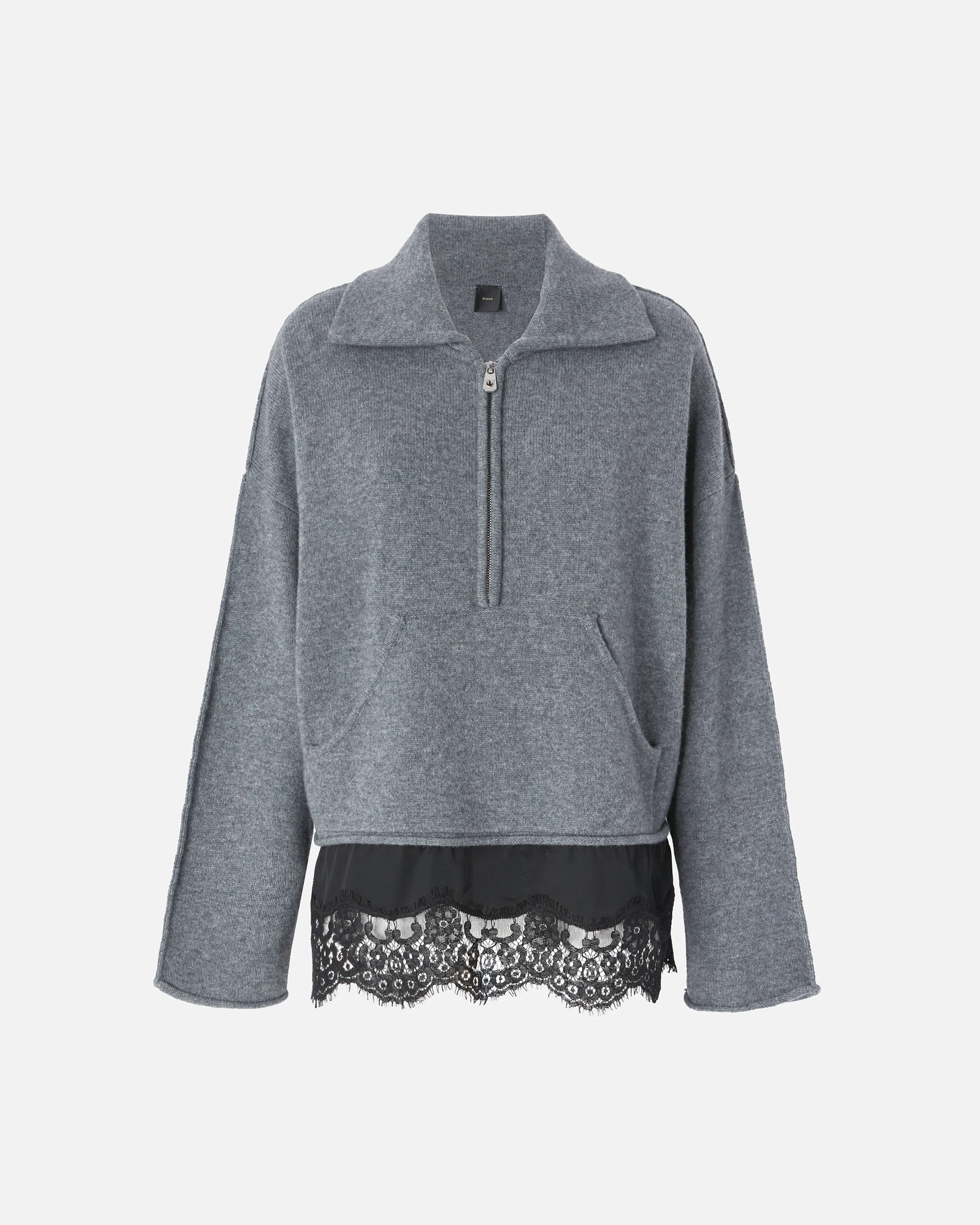 Pull zippé mélangé avec base | Multicolore