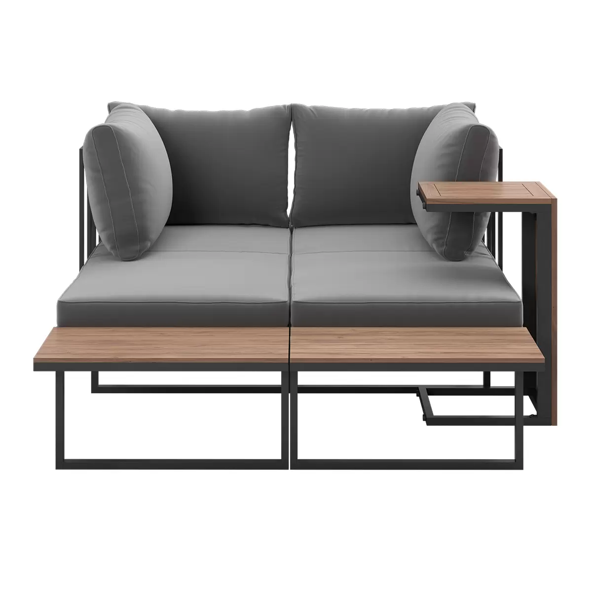 Beldano Loungegarnitur Malaga 2-teilig grau,natur,schwarz