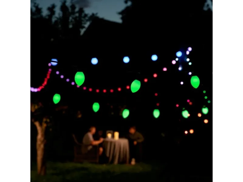 Smart Light Chain Globe Cone - 64 Million Colors and Music Synchronization Multicolor