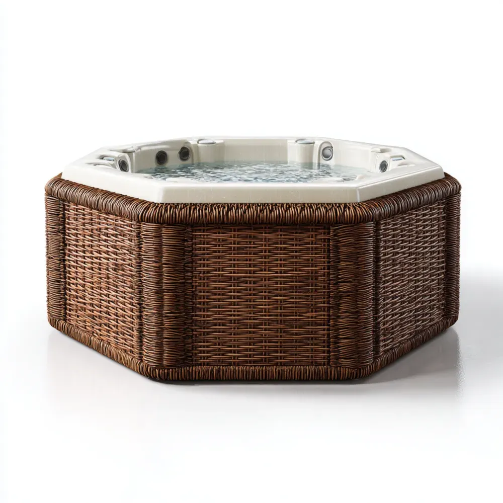 Whirlpool Rattanoptik 200x200x90 cm - Braun - Entspannungdesign