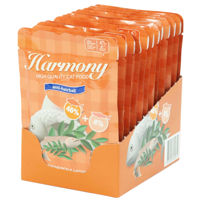 Harmony Cat Anti-Hairball Thunfisch & Lachs 12x80g