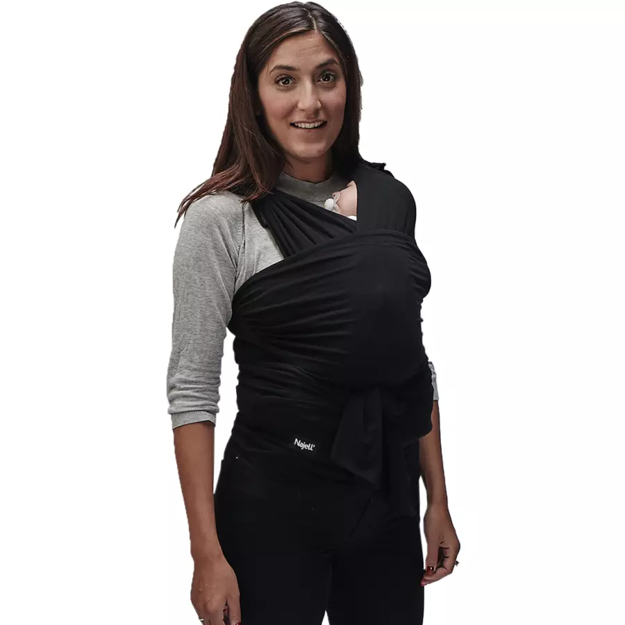 Najell vorgebundenes Wickel und Tragetuch Charcoal Black