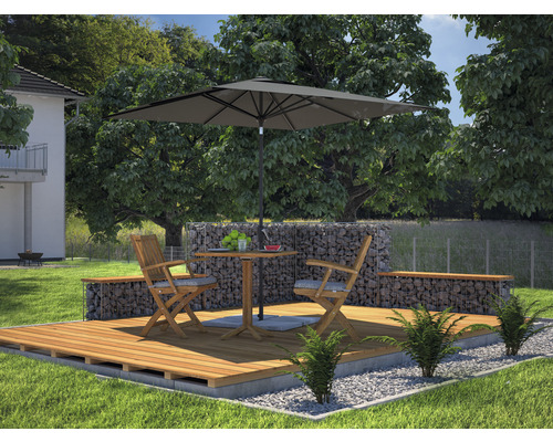 Parasol, zweefparasol Sarry Soluna 250 x 250 cm, polyester (PES), donkergrijs