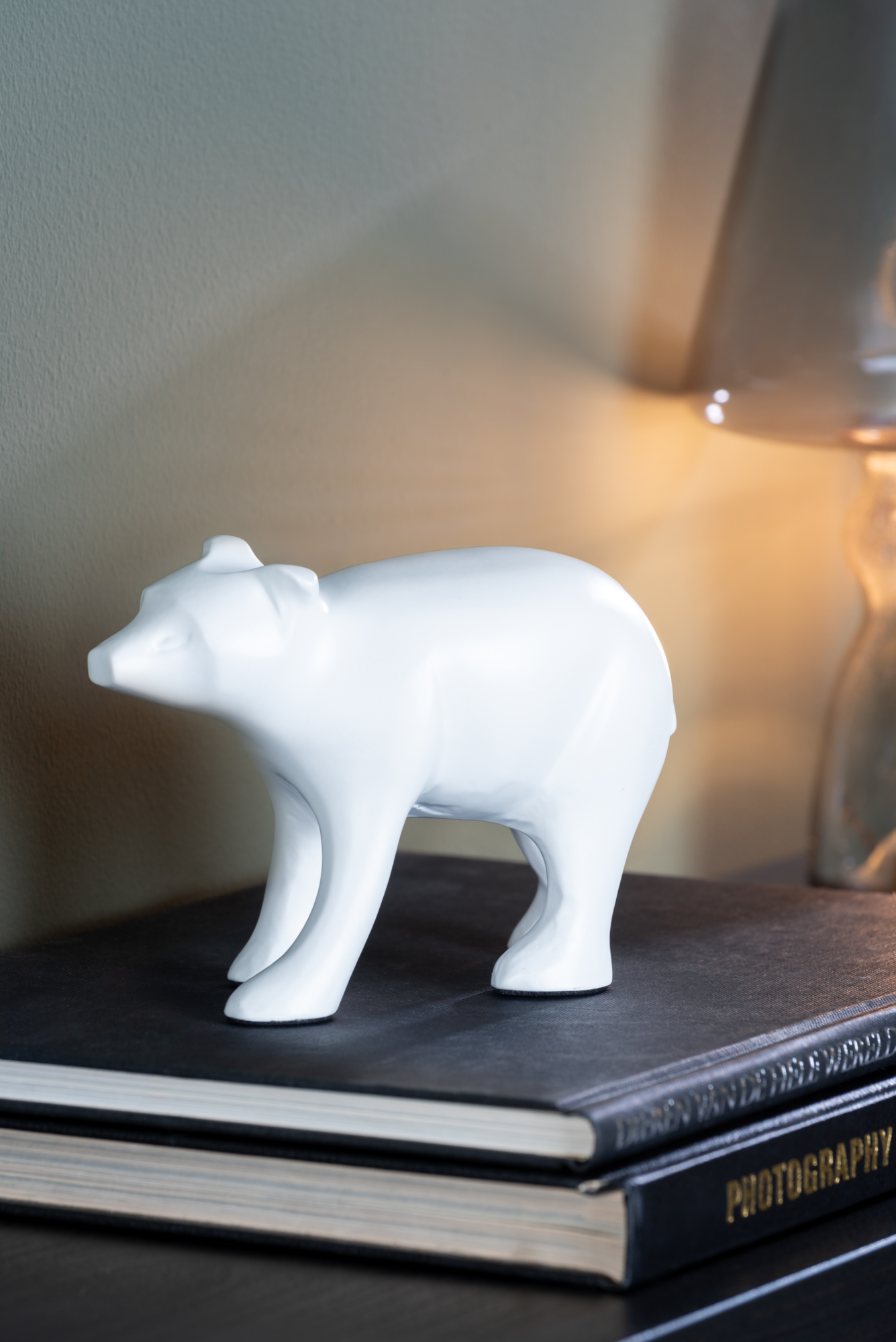 Statue Bear metal matt black