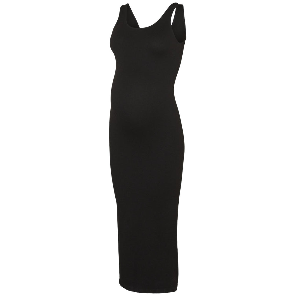 Køb Vero Moda Maternity Black Isa Seamless Midi Rib Kjole Noos