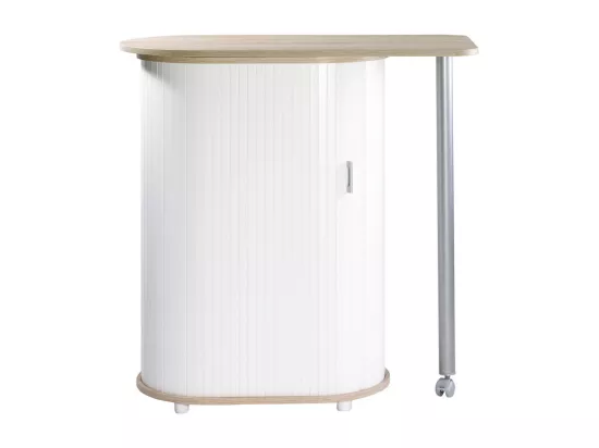 Mange-Debout Chêne Blanc Table Pivotante 3 Niches 104,8 x 105,1 x 44 cm