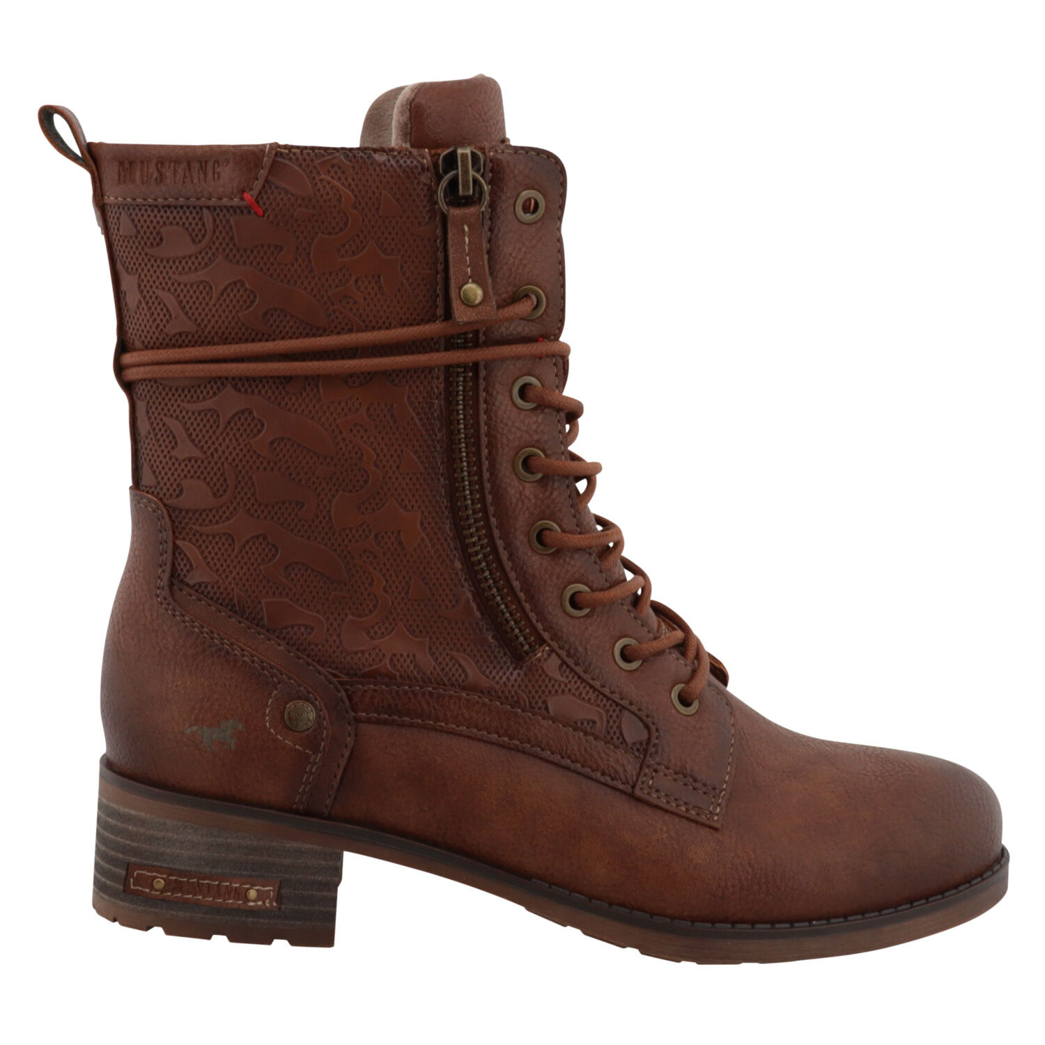 Modische MUSTANG Schnürstiefelette aus pflegeleichtem Softmaterial-Mix