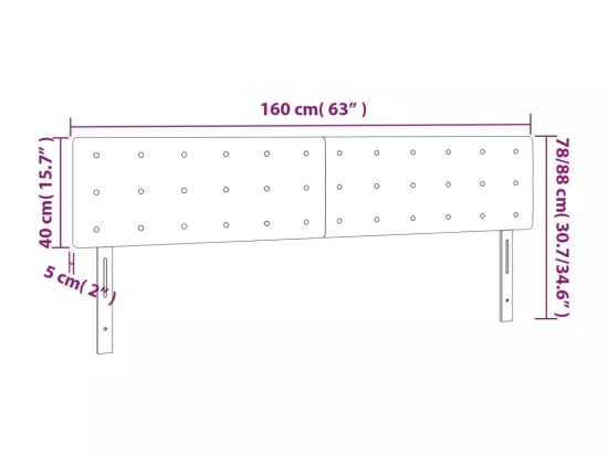 Têtes de lit 2 pcs Rose 80x5x78/88 cm Velours