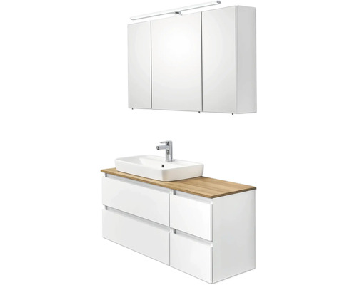 Pelipal Quickset 360 badkamermeubelset, BxHxD 113 x 200 x 50 cm, witte fronten met witte keramische wastafel, 360.110004