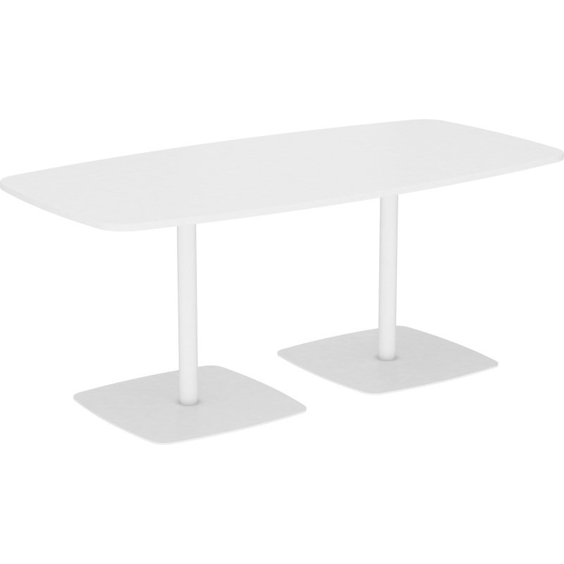 Table de restauration L 190 x P 90 piétement centré 8 personnes Blanc ARTI