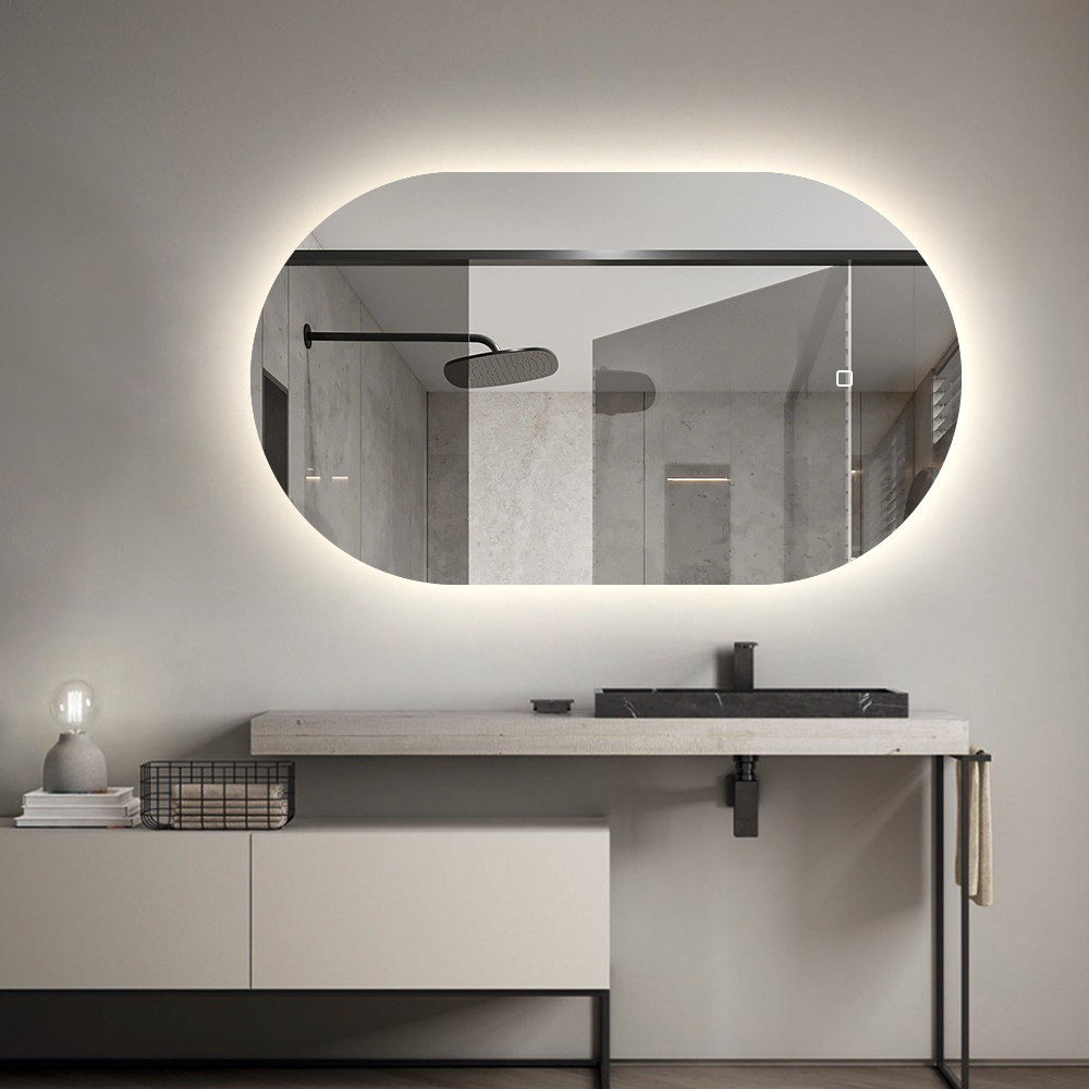 Sanigoods Twinkle ovale spiegel met LED-verlichting en spiegelverwarming 100x50cm