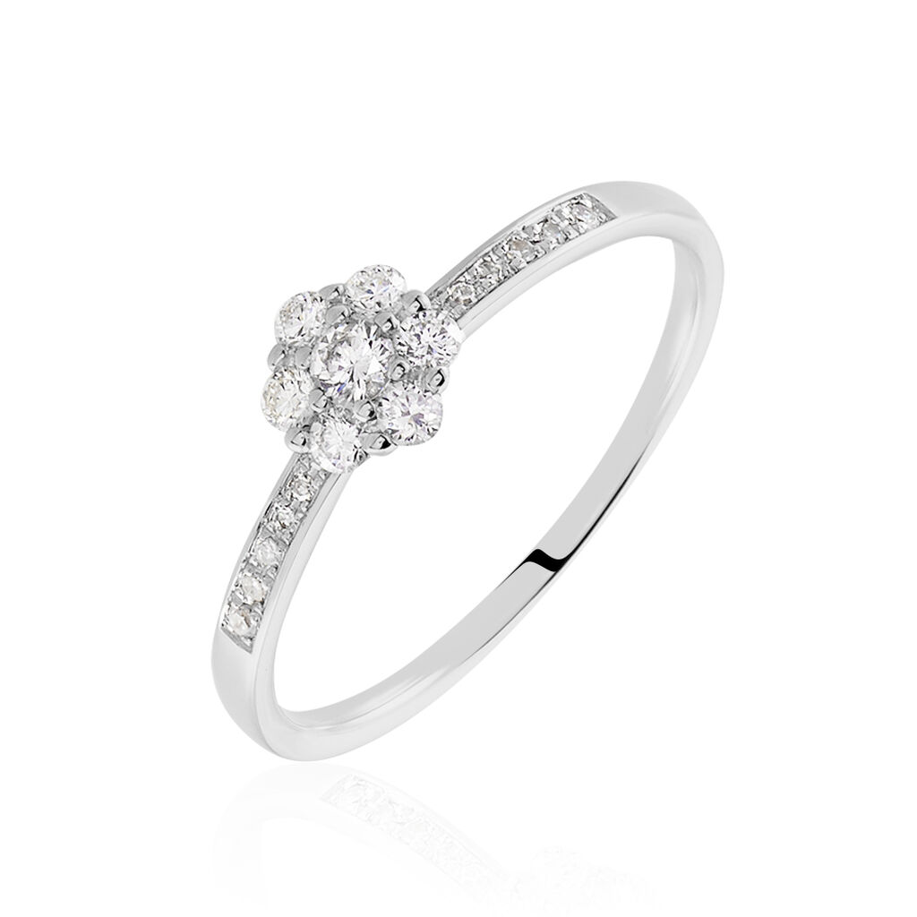 Bague Magnolia Or Blanc Diamant