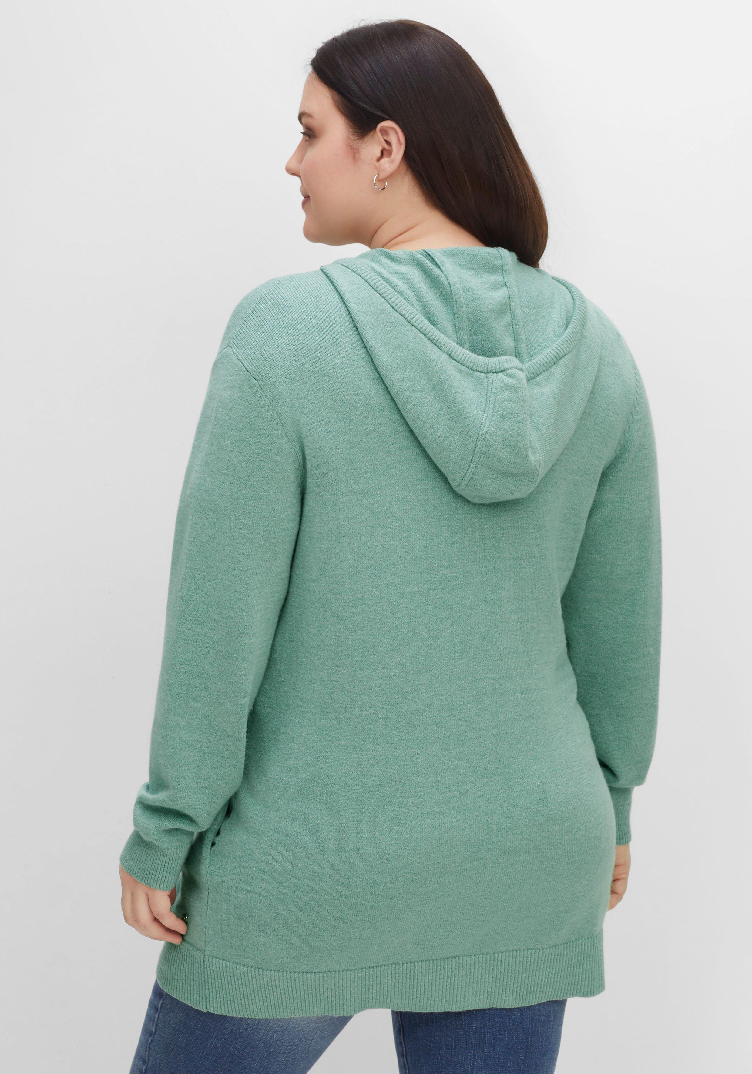 Strickjacke mit Kapuze und Reißverschluss