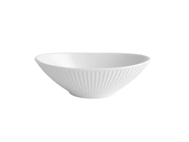 Pillivuyt Plissé Skål oval 16 x 10 x 4,5 cm Hvid