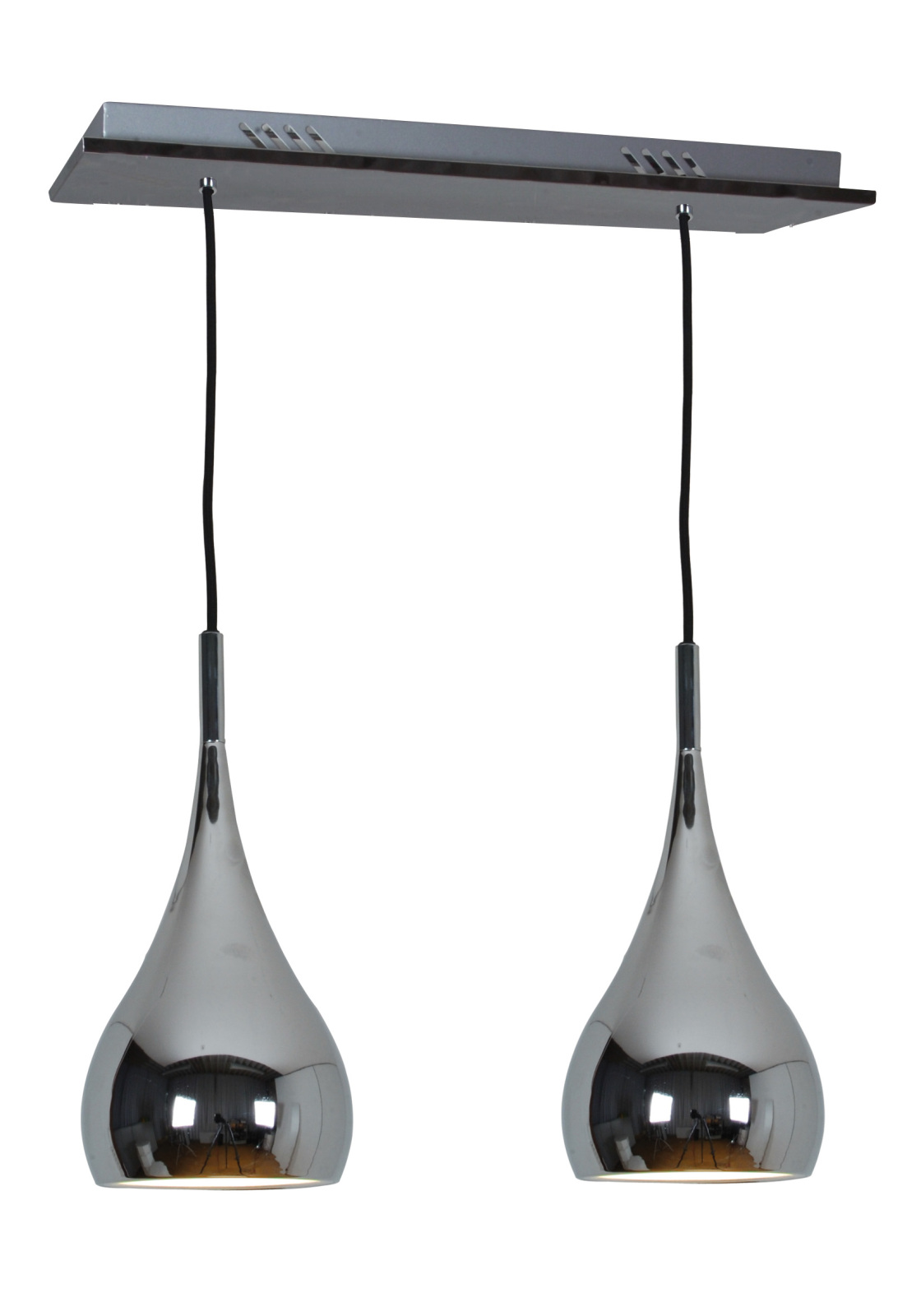 2-er-Pendelleuchte CLASSIC DROP - chrom